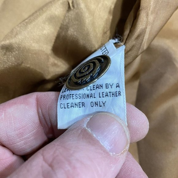 Together Women's Brown Leather Shawl Lapel Single Breasted Blazer Jacket Size L - Picture 13 of 15